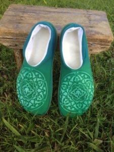 Earth Mandala - handmade slippers