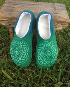 Earth Mandala - handmade slippers