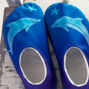 Ocean Dolphin - handmade slippers