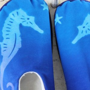 Ocean Seahorse - handmade slippers