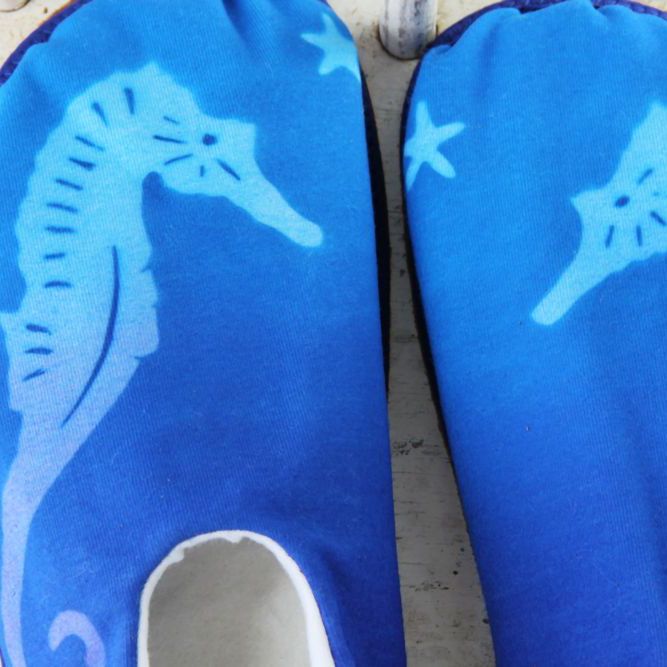 Ocean Seahorse - handmade slippers