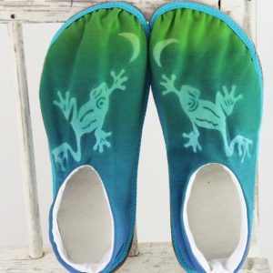 Forest Frog - handmade slippers