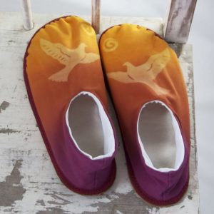 Sunset Bird - handmade slippers
