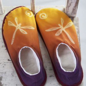 Sunset Dragonfly - handmade slippers